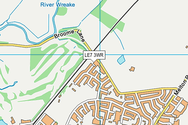 LE7 3WR map - OS VectorMap District (Ordnance Survey)