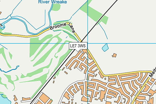 LE7 3WS map - OS VectorMap District (Ordnance Survey)