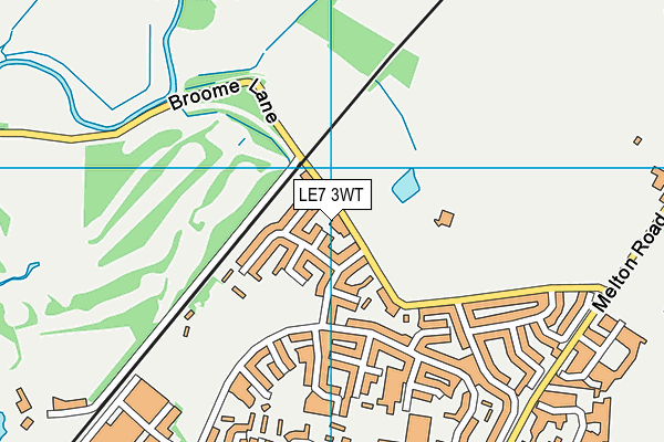 LE7 3WT map - OS VectorMap District (Ordnance Survey)