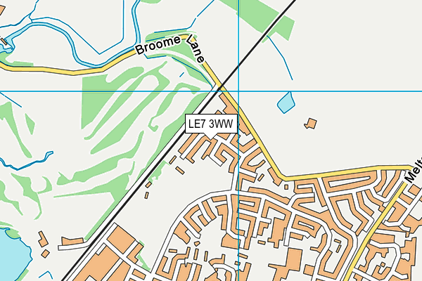 LE7 3WW map - OS VectorMap District (Ordnance Survey)