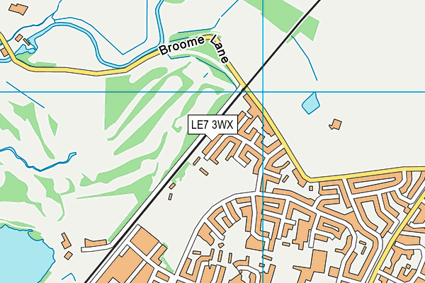LE7 3WX map - OS VectorMap District (Ordnance Survey)
