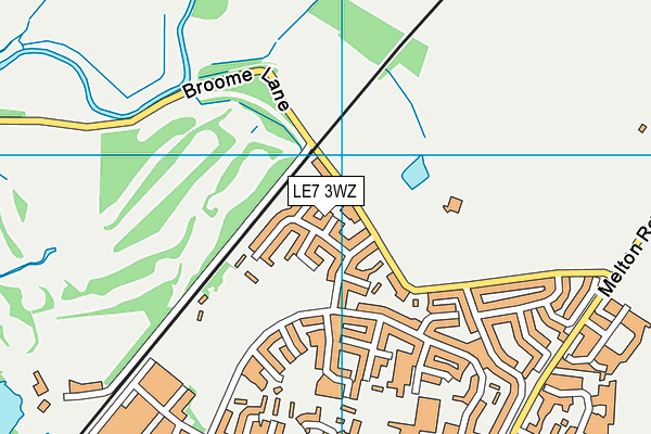 LE7 3WZ map - OS VectorMap District (Ordnance Survey)