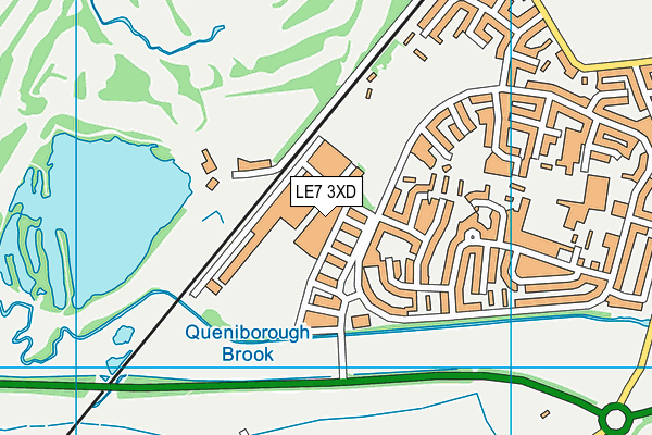 LE7 3XD map - OS VectorMap District (Ordnance Survey)