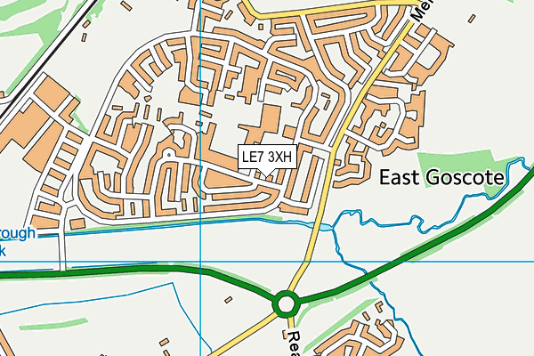 LE7 3XH map - OS VectorMap District (Ordnance Survey)