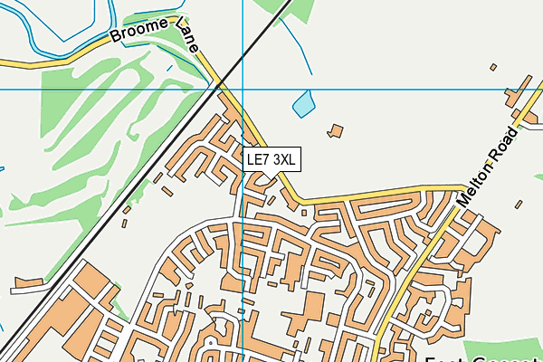 LE7 3XL map - OS VectorMap District (Ordnance Survey)