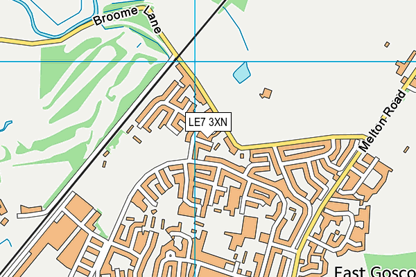 LE7 3XN map - OS VectorMap District (Ordnance Survey)