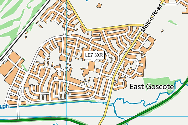 LE7 3XR map - OS VectorMap District (Ordnance Survey)