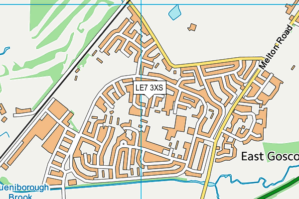 LE7 3XS map - OS VectorMap District (Ordnance Survey)