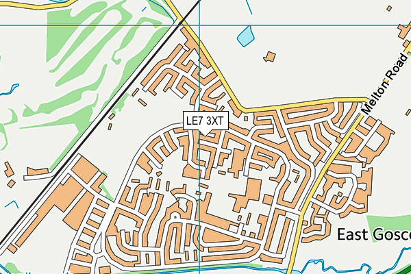 LE7 3XT map - OS VectorMap District (Ordnance Survey)