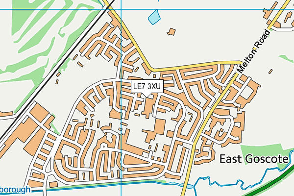 LE7 3XU map - OS VectorMap District (Ordnance Survey)