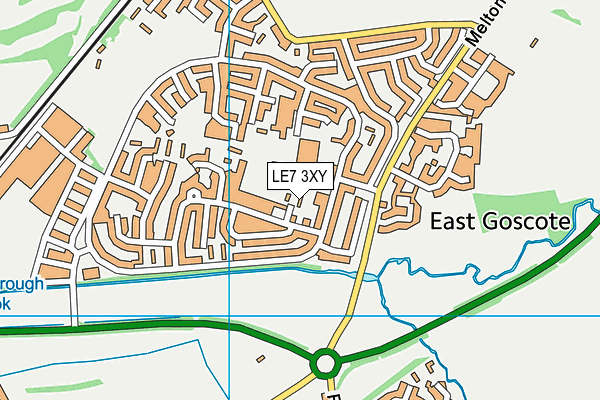 LE7 3XY map - OS VectorMap District (Ordnance Survey)
