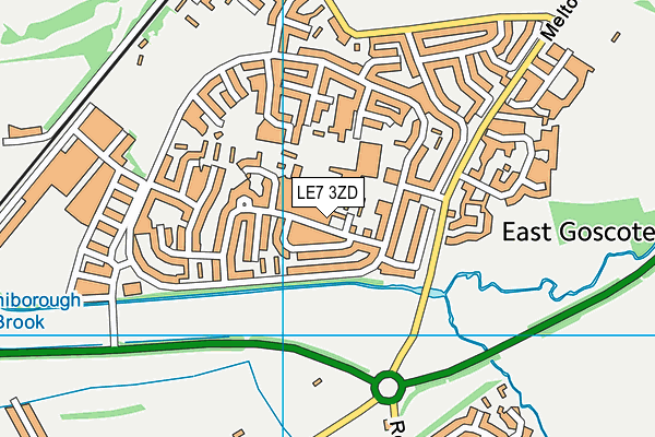 LE7 3ZD map - OS VectorMap District (Ordnance Survey)