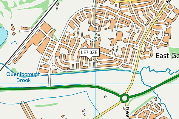 LE7 3ZE map - OS VectorMap District (Ordnance Survey)