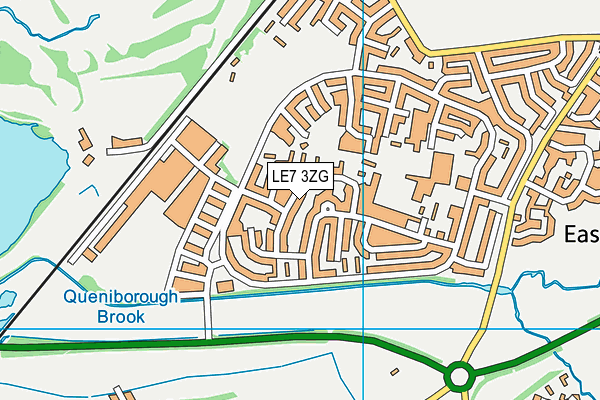 LE7 3ZG map - OS VectorMap District (Ordnance Survey)