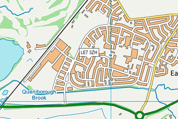 LE7 3ZH map - OS VectorMap District (Ordnance Survey)