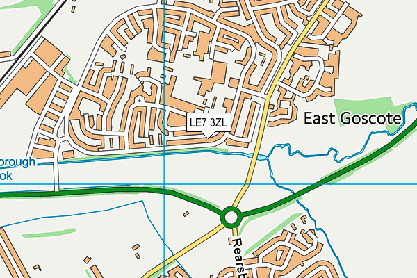 LE7 3ZL map - OS VectorMap District (Ordnance Survey)
