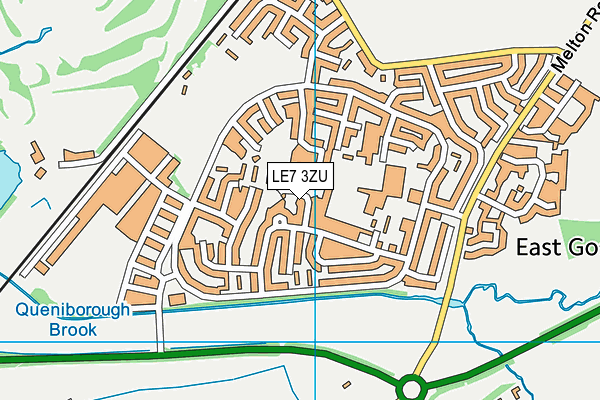 LE7 3ZU map - OS VectorMap District (Ordnance Survey)