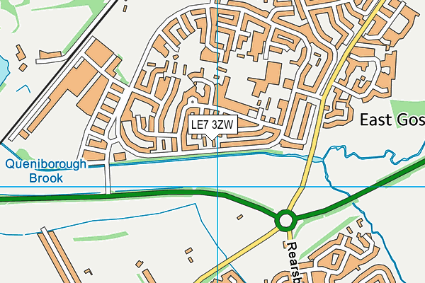 LE7 3ZW map - OS VectorMap District (Ordnance Survey)