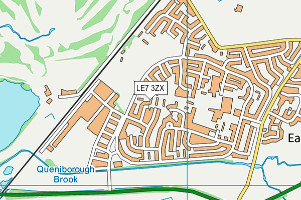 LE7 3ZX map - OS VectorMap District (Ordnance Survey)