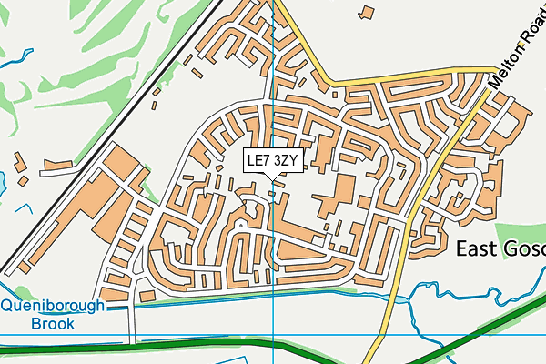 LE7 3ZY map - OS VectorMap District (Ordnance Survey)