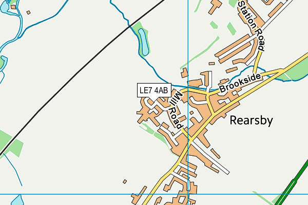 LE7 4AB map - OS VectorMap District (Ordnance Survey)