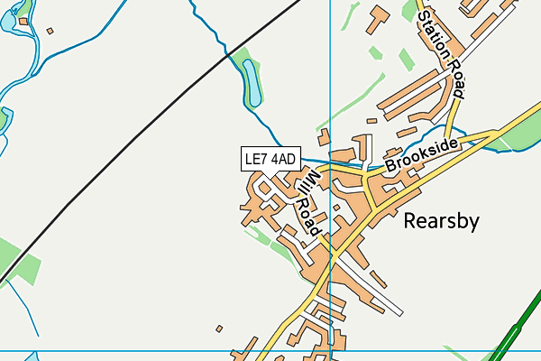 LE7 4AD map - OS VectorMap District (Ordnance Survey)