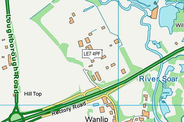 LE7 4PF map - OS VectorMap District (Ordnance Survey)