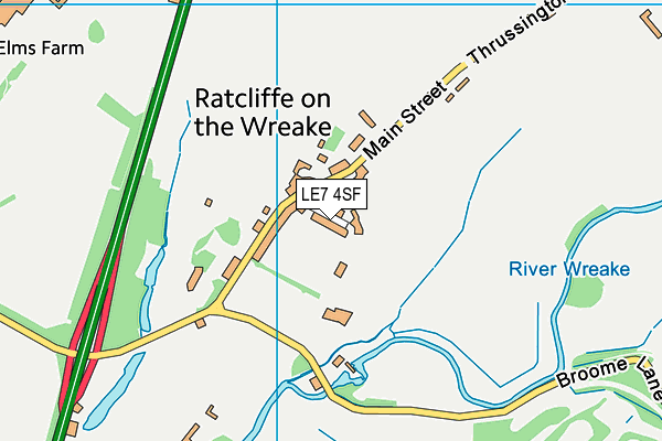 LE7 4SF map - OS VectorMap District (Ordnance Survey)