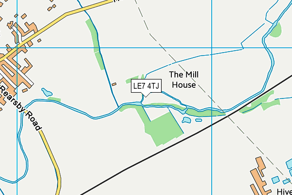 LE7 4TJ map - OS VectorMap District (Ordnance Survey)