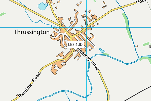 LE7 4UD map - OS VectorMap District (Ordnance Survey)