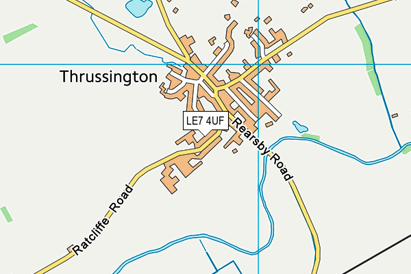 LE7 4UF map - OS VectorMap District (Ordnance Survey)