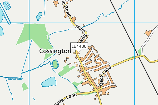 Cossington Church of England Primary School map (LE7 4UU) - OS VectorMap District (Ordnance Survey)
