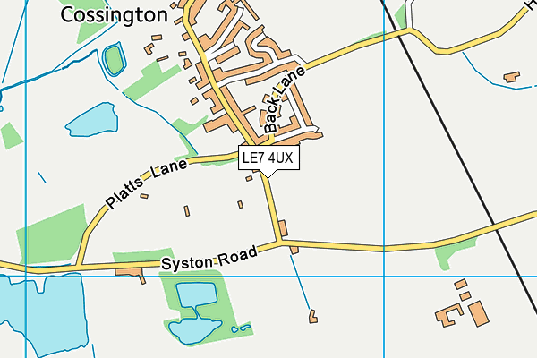 LE7 4UX map - OS VectorMap District (Ordnance Survey)