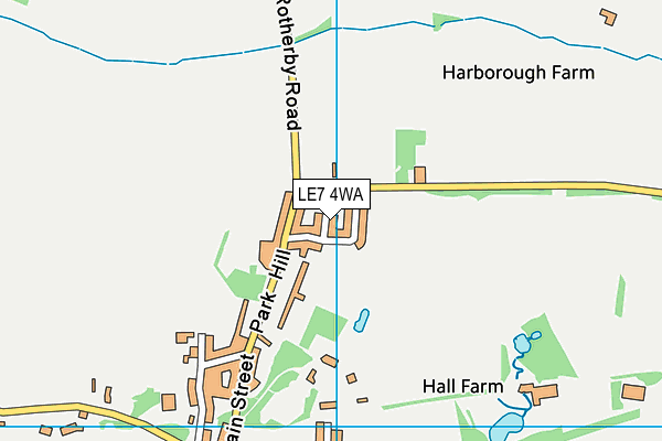 LE7 4WA map - OS VectorMap District (Ordnance Survey)