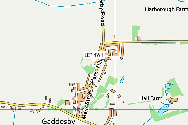 LE7 4WH map - OS VectorMap District (Ordnance Survey)