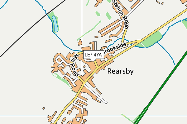 LE7 4YA map - OS VectorMap District (Ordnance Survey)