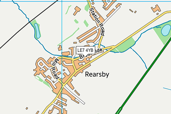 LE7 4YB map - OS VectorMap District (Ordnance Survey)