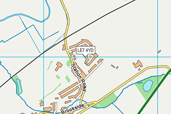 LE7 4YD map - OS VectorMap District (Ordnance Survey)