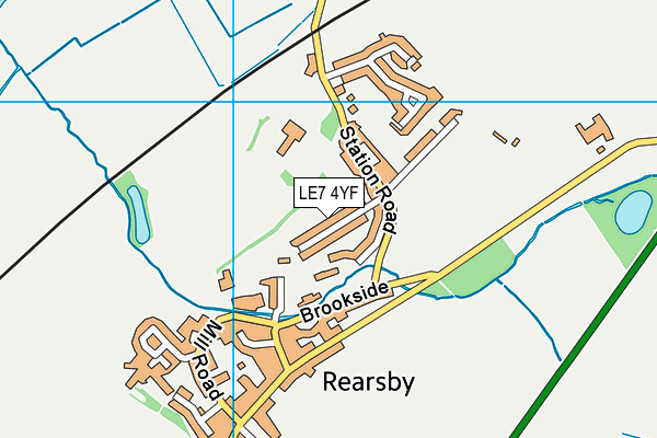 LE7 4YF map - OS VectorMap District (Ordnance Survey)