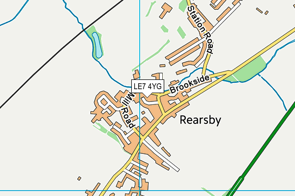 LE7 4YG map - OS VectorMap District (Ordnance Survey)