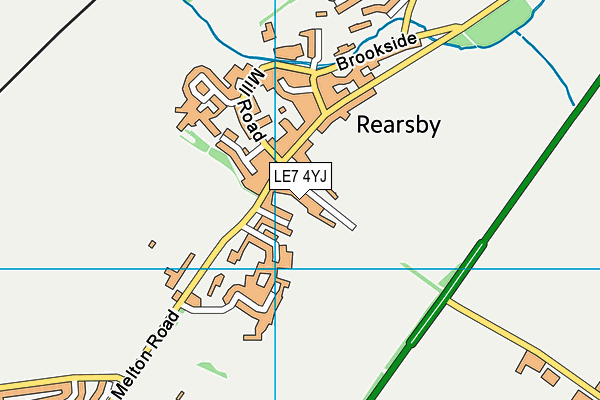LE7 4YJ map - OS VectorMap District (Ordnance Survey)