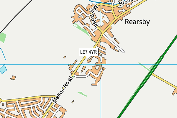 LE7 4YR map - OS VectorMap District (Ordnance Survey)