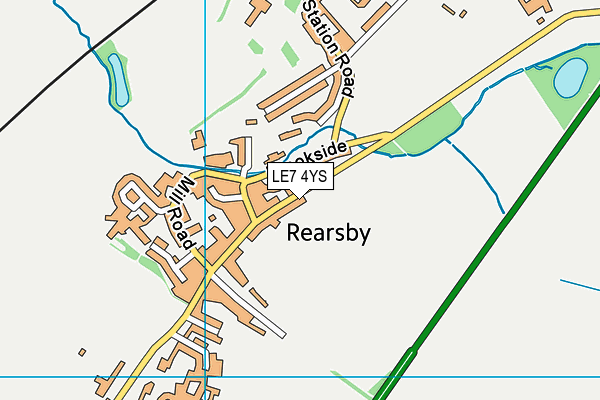 LE7 4YS map - OS VectorMap District (Ordnance Survey)