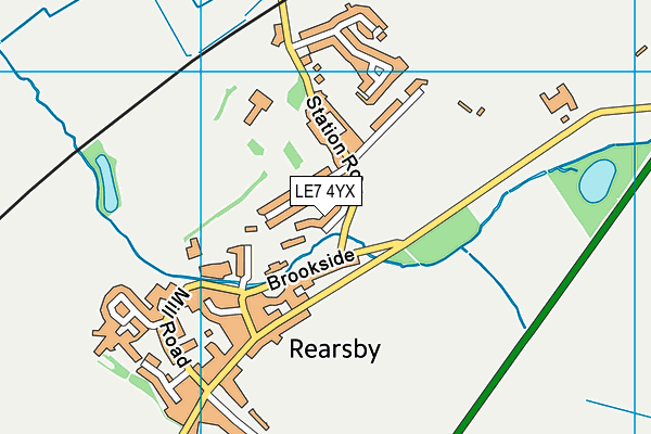 LE7 4YX map - OS VectorMap District (Ordnance Survey)