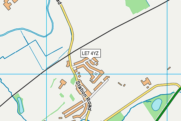 LE7 4YZ map - OS VectorMap District (Ordnance Survey)