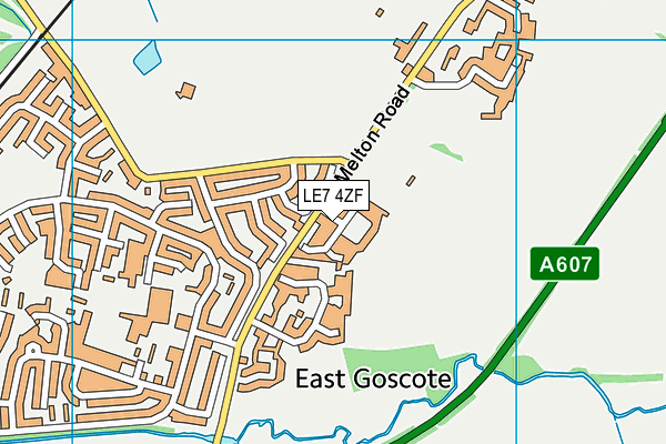 LE7 4ZF map - OS VectorMap District (Ordnance Survey)