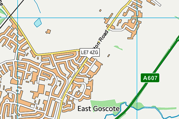 LE7 4ZG map - OS VectorMap District (Ordnance Survey)