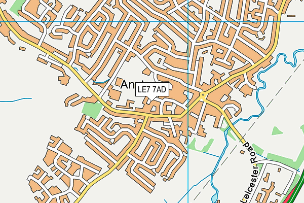 LE7 7AD map - OS VectorMap District (Ordnance Survey)