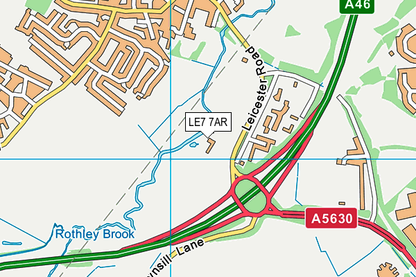 LE7 7AR map - OS VectorMap District (Ordnance Survey)