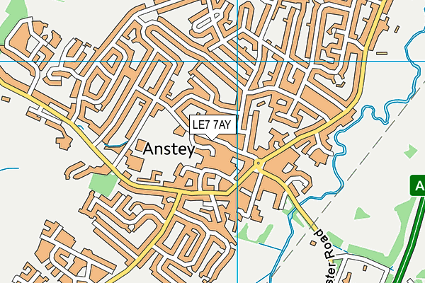 LE7 7AY map - OS VectorMap District (Ordnance Survey)
